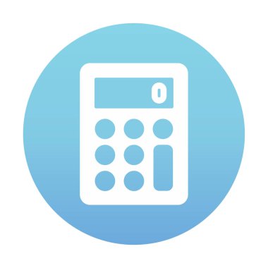 Hesap makinesi simgesi, beyaz arkaplanda renkli illüstrasyon