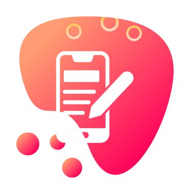 Beyaz arkaplanda not defteri simgesi olan akıllı telefon 