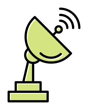 uydu anten simgesi, vektör illüstrasyonu