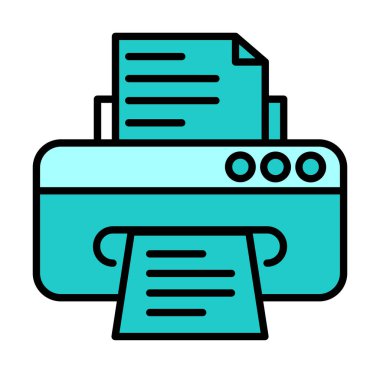 yazıcı simgesi web basit illüstrasyon