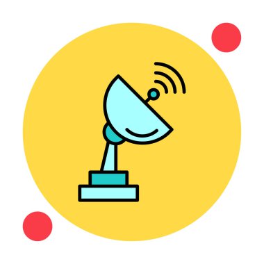 uydu anten simgesi, vektör illüstrasyonu