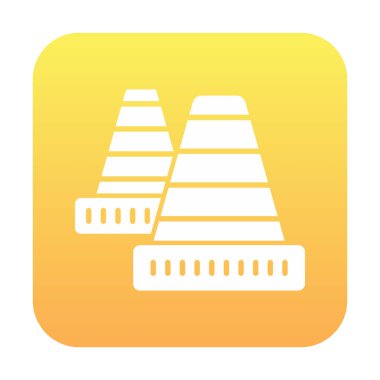 Trafik konisi simgesi vektör çizimi 