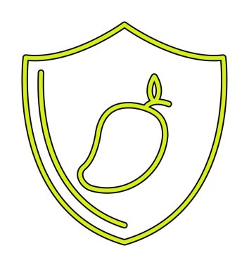 Shield 'in mango meyveli vektör çizimi   