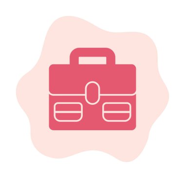 Evrak çantası vektör düz simgesi. İş durumu simgesi, bavul emojisi, vektör illüstrasyonu