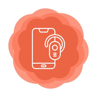 Kulaklık ve akıllı telefon web simgesi, vektör illüstrasyonu