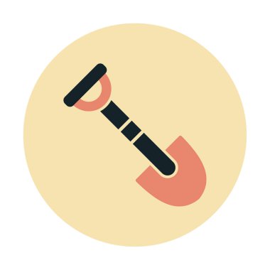 Bahçe küreği ikonu. Kürek karikatür simgesinin vektör çizimi                 