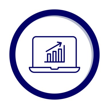 Dizüstü bilgisayarda basit büyüme grafiği, vektör illüstrasyonu