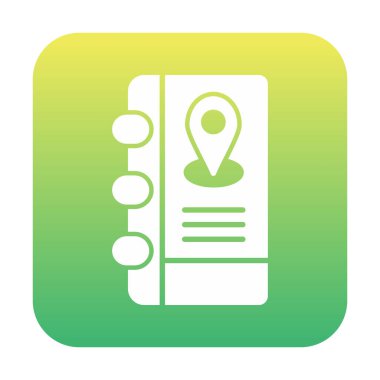 Soyut arkaplan vektöründe adres defteri simgesi izole edildi