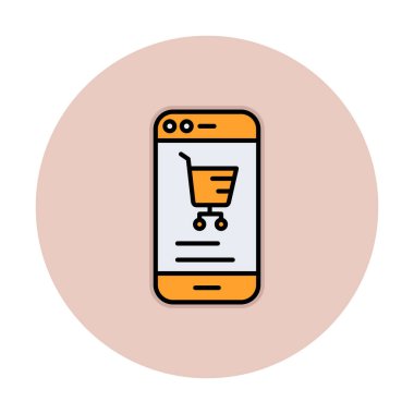 Basit Çevrimiçi Telefon Pazarlama simgesi, vektör illüstrasyonu