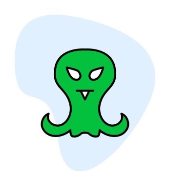 Sevimli uzaylı karakter Vektör illüstrasyonu