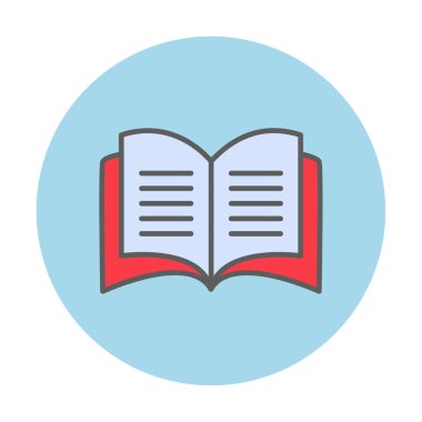 Basit Açık Kitap simgesi, vektör illüstrasyonu