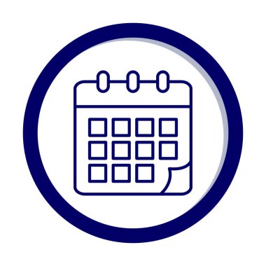 Takvim düzlüğü simgesi, vektör illüstrasyonu 