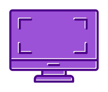 bilgisayar izleme simgesi, vektör illüstrasyonu basit tasarım