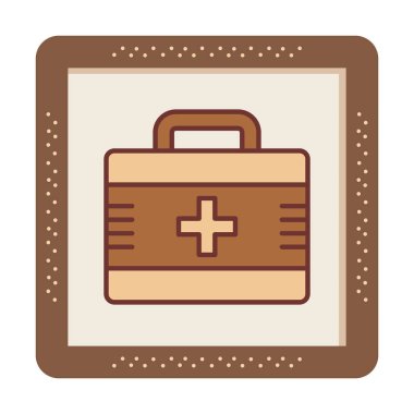 İlk yardım çantası simgesi. Acil durumlar için tıbbi ekipman