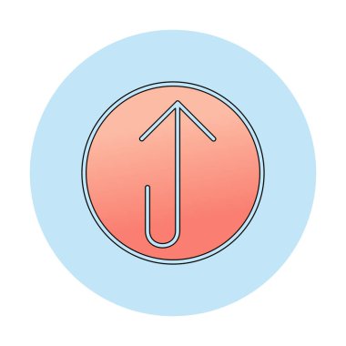 Yukarı ok simgesi, vektör illüstrasyonu, arayüz için düz tasarım 