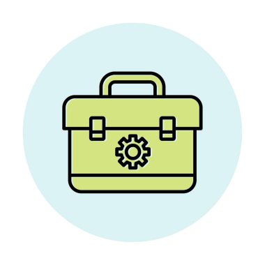 Araç takımı, araç kutusu düz simgesi, vektör illüstrasyonu