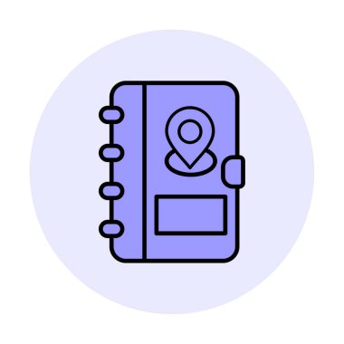 Soyut arkaplan vektöründe adres defteri simgesi izole edildi