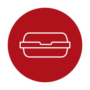 yiyecek kabı ikonu vektör illüstrasyonu