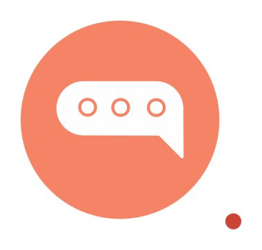 Basit sohbet simgesi, konuşma balonu, vektör illüstrasyonu