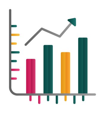 Hisse senetleri büyüyor. Web simgesi basit illüstrasyon