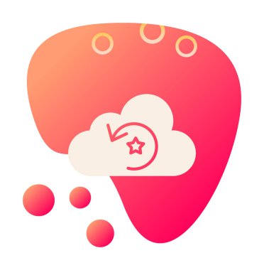 Yıldızlı bulut ve oku yeniden yükle. vektör illüstrasyonu 