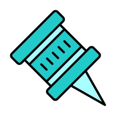 İğne simgesine bas. vektör illüstrasyonu