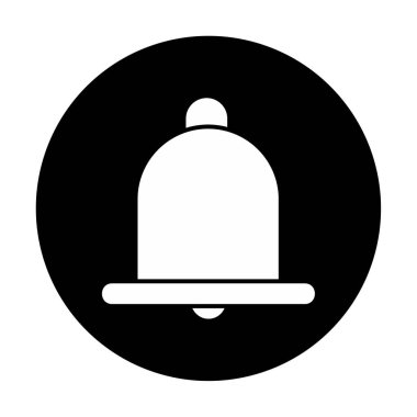 Basit Bildirim Zili simgesi, vektör illüstrasyonu