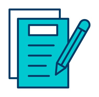 Basit not defteri arayüzü simgesi, vektör illüstrasyonu