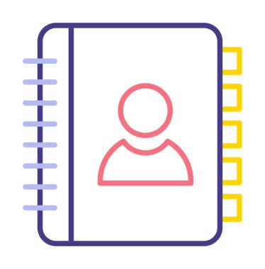 Kişi Kitabı simgesi, vektör illüstrasyonu