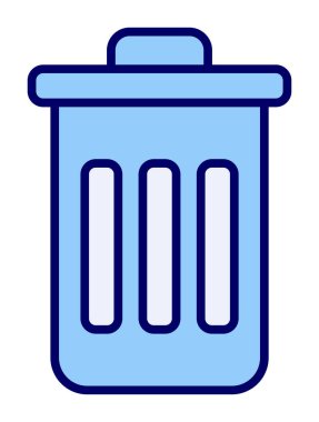 Çöp kutusu vektörü düz simge tasarımı