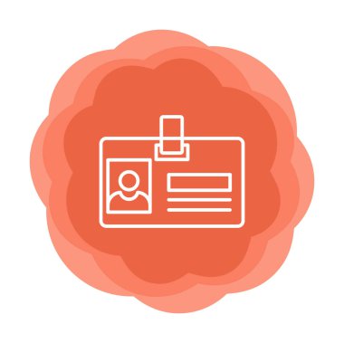 kimlik kartı simgesi, vektör illüstrasyonu basit tasarım