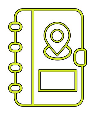 Soyut arkaplan vektöründe adres defteri simgesi izole edildi