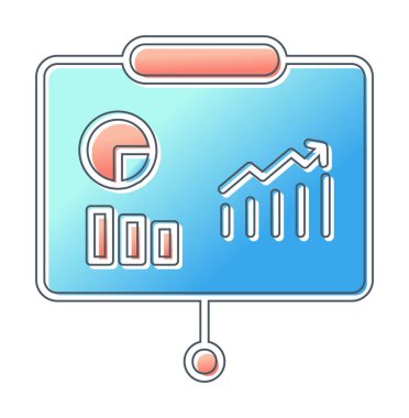 Beyaz arkaplan üzerinde sunum vektörü illüstrasyonunu çalıştır
