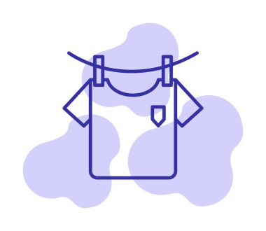 Çamaşır, tişört ikonu, vektör illüstrasyonu