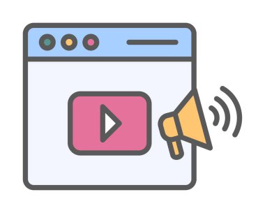 video pazarlama simgesi vektör illüstrasyonu