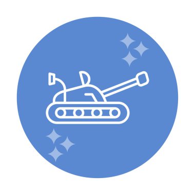 askeri tank simgesi, vektör illüstrasyonu 