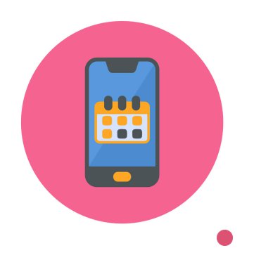 Beyaz arkaplanda Akıllı Telefon Takvim vektör çizelgesi