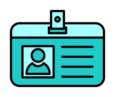 Tanımlama Kart simgesi düz vektör çizimi