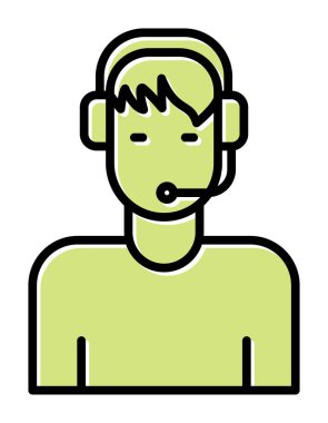 Müşteri Hizmetleri Ajanı simge tasarım ögesi vektörü