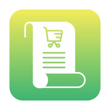 Alışveriş listesi simgesi, alışveriş arabası, vektör illüstrasyonu