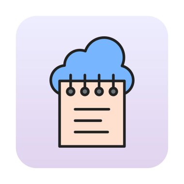 bulut veri çizgisi ikonu vektör illüstrasyonu