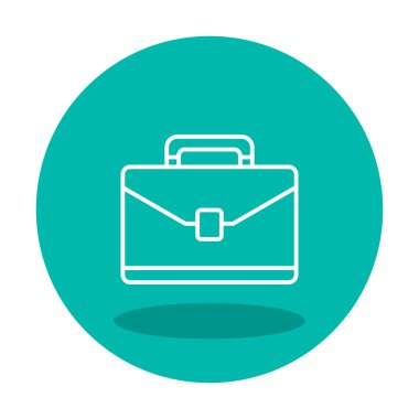 Evrak çantası vektör düz simgesi. İş durumu simgesi, bavul emojisi, vektör illüstrasyonu