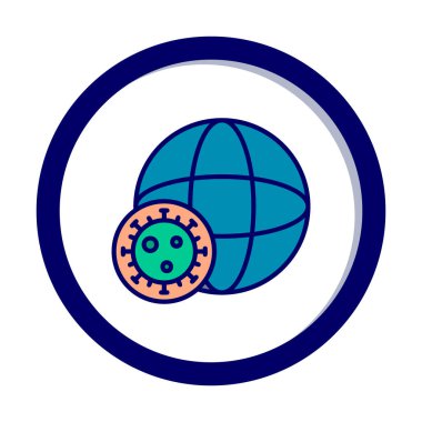 Basit salgın ikonu, vektör illüstrasyonu