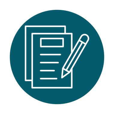 Basit not defteri arayüzü simgesi, vektör illüstrasyonu