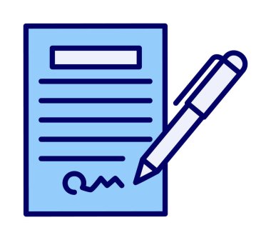 contract icon, vector illustration simple design