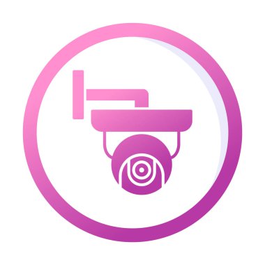 Basit bir CCTV kamera simgesi, vektör illüstrasyonu