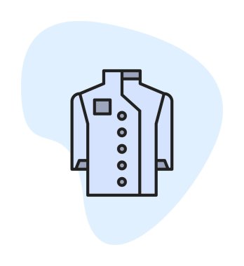 Chef Coat web simgesi, vektör illüstrasyonu