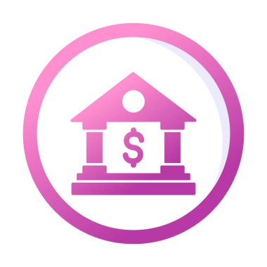 Beyaz arka plan üzerinde izole banka simgesi