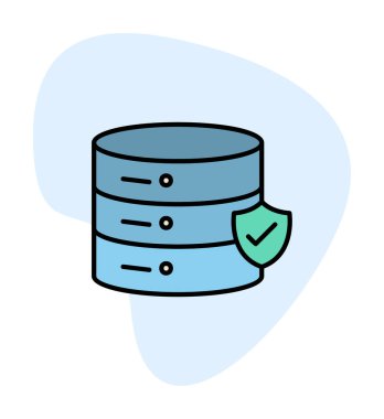 veritabanı simgesi modayı izole etti. veri depolama renk çizgisi vektörü simgesi                                                           