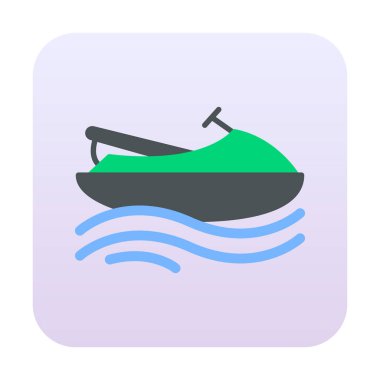 Deniz jeti kayağı ikonu. Web tasarımı için deniz jeti kayağı vektör simgesinin basit çizimi